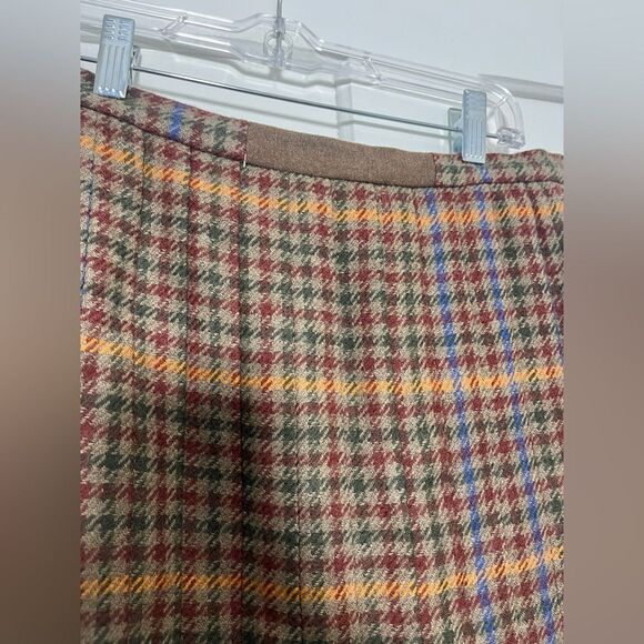 Vintage Valentino Boutique Wool Tweed Plaid Midi Skirt  Size 8 - Picture 6 of 8